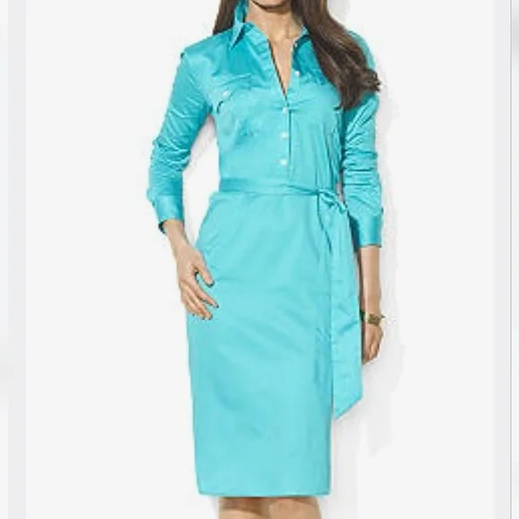 light blue chiffon dress knee length Eureka Fashion main image 1